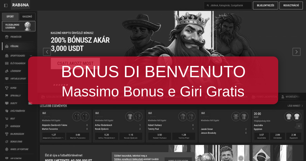 Rabona Casino welcome bonus